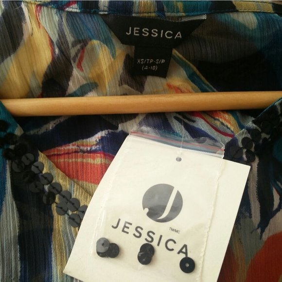 Nwt Jessica Sheer Multicoloured Cover-up - Picture 8 of 10
